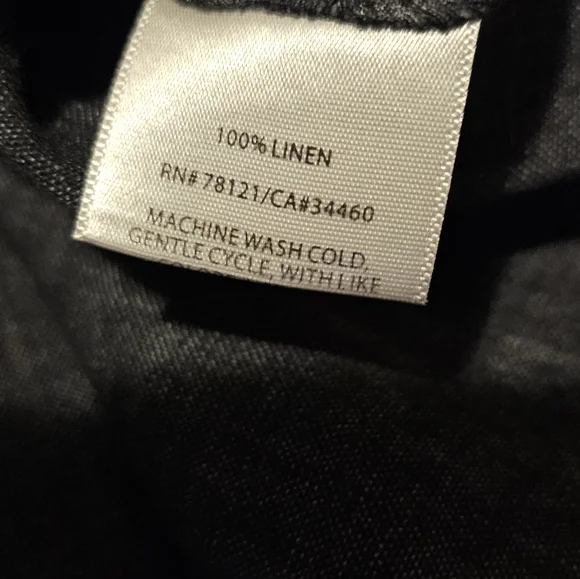 Eileen Fisher Charcoal Linen Button Down Top Sz S - Picture 5 of 5